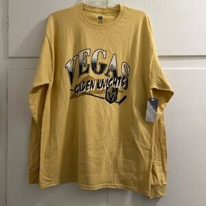 NWT Vegas Golden Knights NHL Men's Yellow Long Sleeve T Size Large